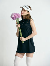 【レディース】ラウンドカラーポロシャツワンピース