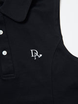 【レディース】ラウンドカラーポロシャツワンピース