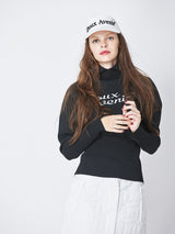 襟付きニット (筆記体ロゴ)