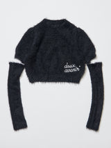 【アームウォーマー付】シャギーニットトップス