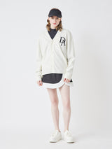 DAロゴ ソフトタッチ  Vネックニットカーディガン