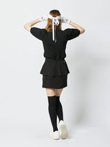 カットアウト半袖 ニットトップス