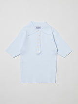 タイトリブニットポロシャツ