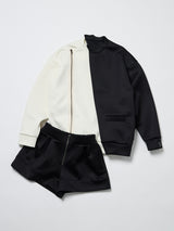 段ボールスウェット サイドジップ開きトレーナー