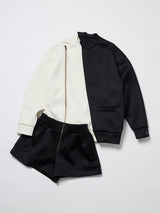 段ボールスウェット サイドジップ開きトレーナー