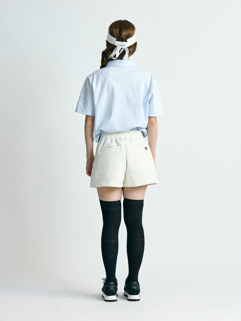 【レディース】段ボールスウェット　フロントジップショートパンツ