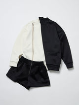 【レディース】段ボールスウェット　フロントジップショートパンツ