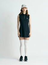 【レディース】ラウンドカラーポロシャツワンピース