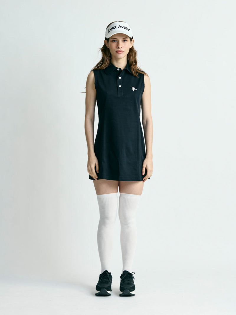 【レディース】ラウンドカラーポロシャツワンピース