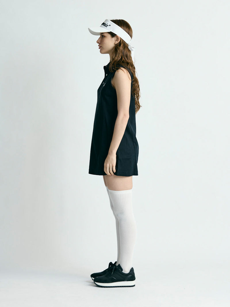 【レディース】ラウンドカラーポロシャツワンピース