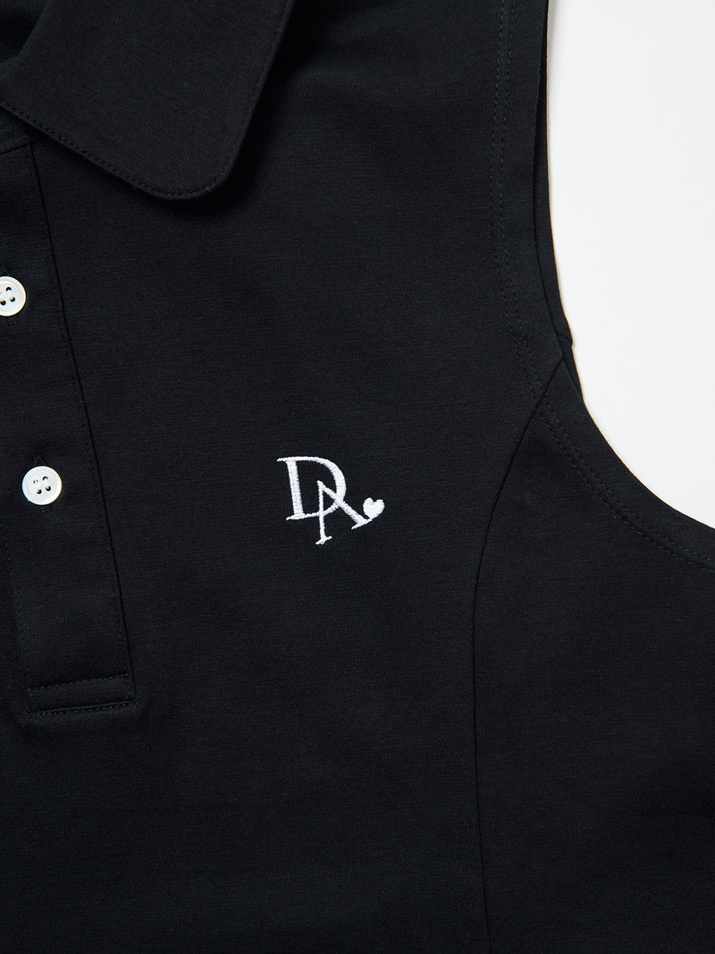 【レディース】ラウンドカラーポロシャツワンピース