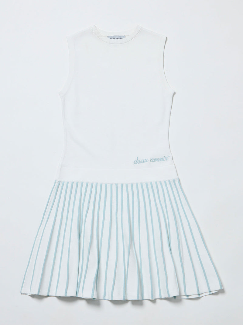 【レディース】サマーニット　プリーツスカートワンピース