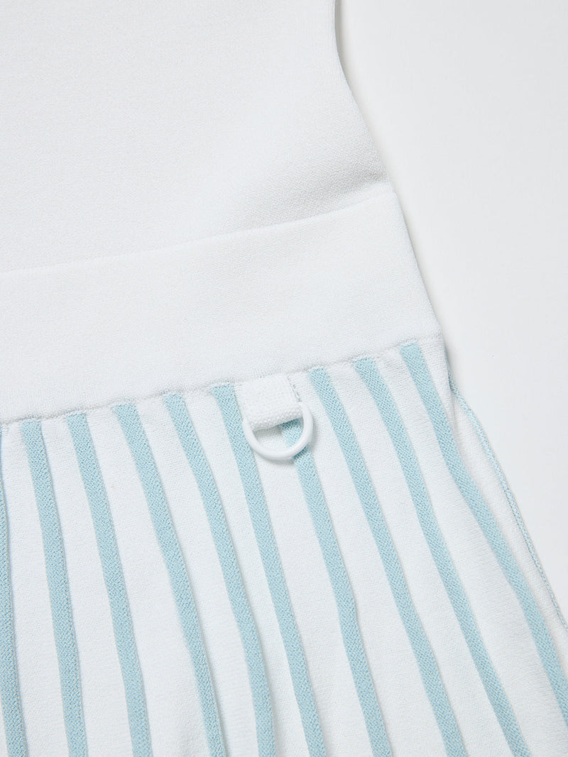 【レディース】サマーニット　プリーツスカートワンピース